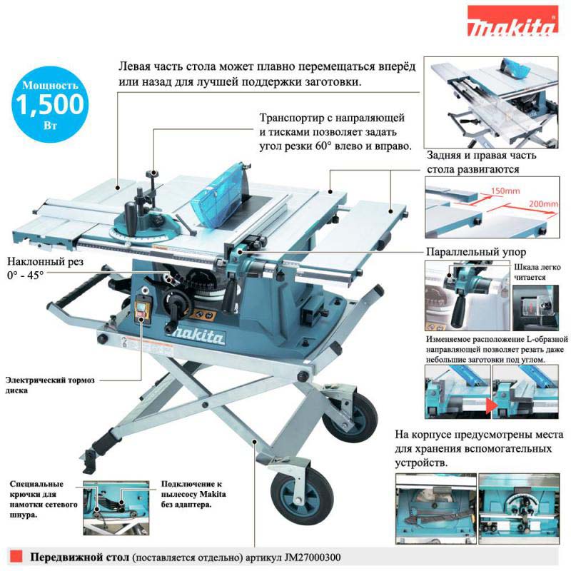 Загальний вигляд  настольной циркулярной пилы Makita MLT100
